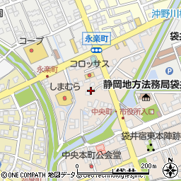 静岡県袋井市永楽町周辺の地図