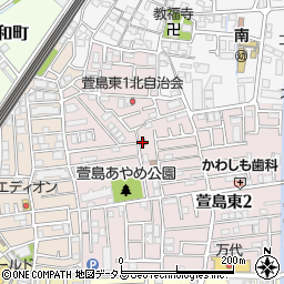 寝屋川萱島東郵便局周辺の地図