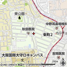 大阪府守口市東町周辺の地図