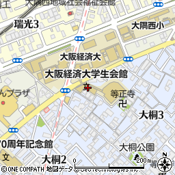 大阪経済大学生会館周辺の地図