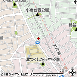 兵庫県神戸市北区小倉台2丁目2周辺の地図