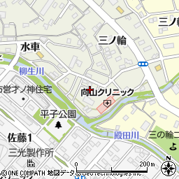 愛知県豊橋市向山町（水車）周辺の地図
