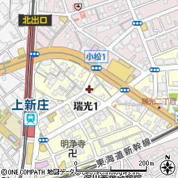 東淀川上新庄郵便局周辺の地図