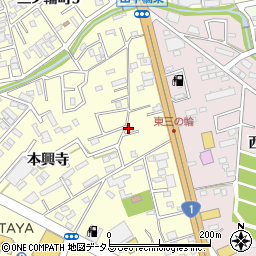 愛知県豊橋市三ノ輪町本興寺2-143周辺の地図