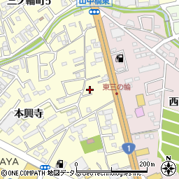 愛知県豊橋市三ノ輪町本興寺2-129周辺の地図