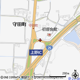 上野ＩＣ（北側）周辺の地図
