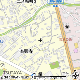 愛知県豊橋市三ノ輪町本興寺2-106周辺の地図