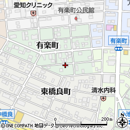 愛知県豊橋市有楽町周辺の地図