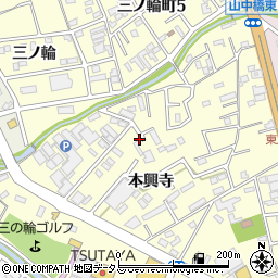 愛知県豊橋市三ノ輪町本興寺54周辺の地図