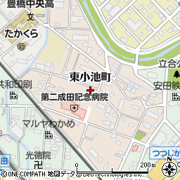 愛知県豊橋市東小池町周辺の地図