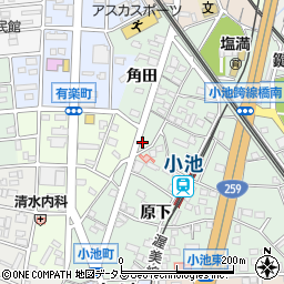 愛知県豊橋市小池町鴨田周辺の地図
