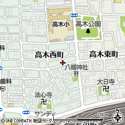 兵庫県西宮市高木西町14周辺の地図