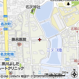 兵庫県西宮市名次町周辺の地図