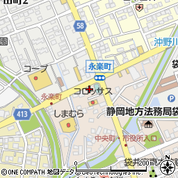 静岡県袋井市永楽町157周辺の地図