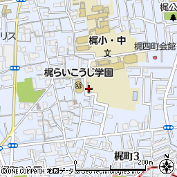 大阪府守口市梶町周辺の地図