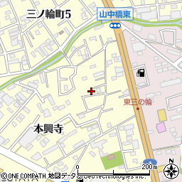 愛知県豊橋市三ノ輪町本興寺2-93周辺の地図