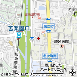 グンゼ株式会社　夙川寮周辺の地図