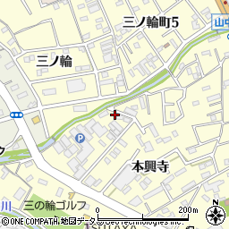 愛知県豊橋市三ノ輪町本興寺50-12周辺の地図
