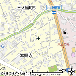 愛知県豊橋市三ノ輪町本興寺52-93周辺の地図