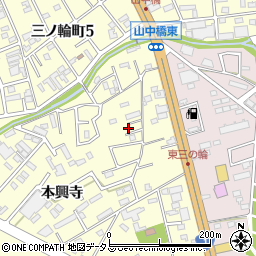 愛知県豊橋市三ノ輪町本興寺2-226周辺の地図
