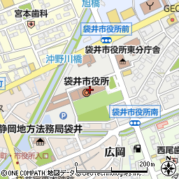 袋井市役所　企画部・企画政策課シティプロモーション室周辺の地図