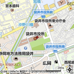 袋井市役所周辺の地図