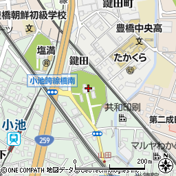 愛知県豊橋市小池町山田川周辺の地図