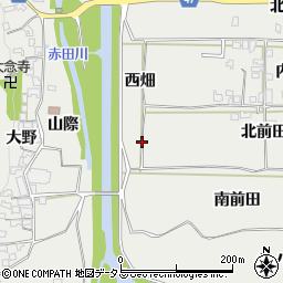 京都府木津川市加茂町大野周辺の地図