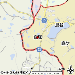 京都府精華町（相楽郡）東畑（高塚）周辺の地図