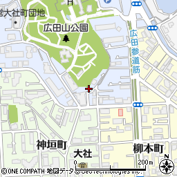 兵庫県西宮市大社町周辺の地図