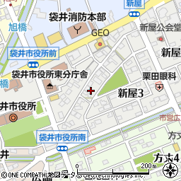 静岡県袋井市新屋周辺の地図