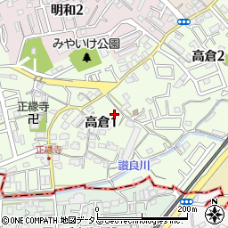 大阪府寝屋川市高倉周辺の地図