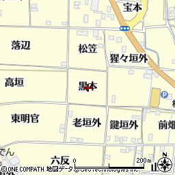 京都府木津川市山城町上狛黒本周辺の地図