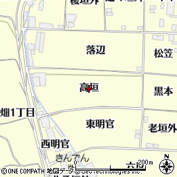 京都府木津川市山城町上狛（高垣）周辺の地図
