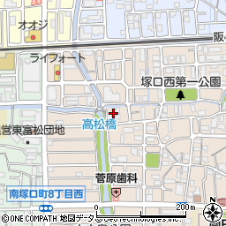フジパレス南塚口５番館周辺の地図