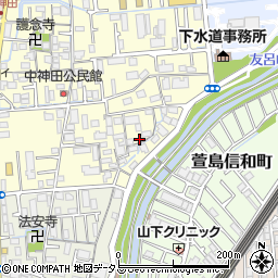大阪府寝屋川市中神田町23-8周辺の地図
