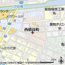愛知県豊橋市西橋良町周辺の地図