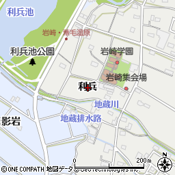 愛知県豊橋市岩崎町利兵周辺の地図