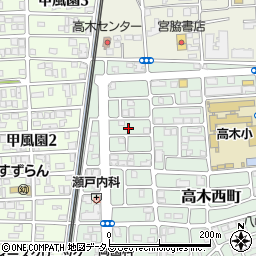 兵庫県西宮市北口町周辺の地図