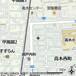 兵庫県西宮市北口町周辺の地図
