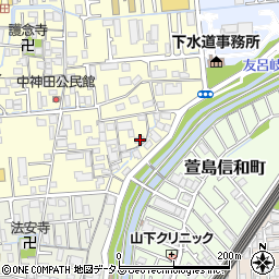 大阪府寝屋川市中神田町23-6周辺の地図