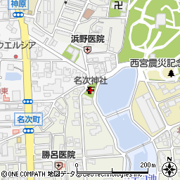 名次神社周辺の地図