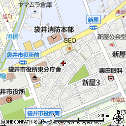 静岡県袋井市新屋2丁目周辺の地図