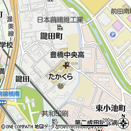 豊橋中央高等学校周辺の地図