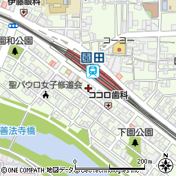 タイムズ園田駅前第８駐車場周辺の地図