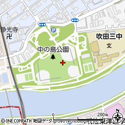 大阪府吹田市中の島町周辺の地図