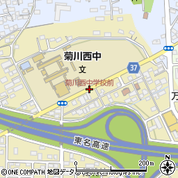 菊川西中学校前周辺の地図