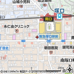 リパーク阪急塚口駅前第３駐車場周辺の地図