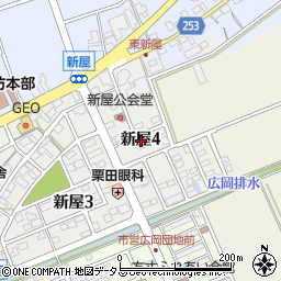 静岡県袋井市新屋4丁目周辺の地図