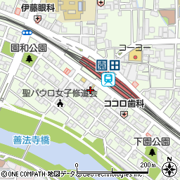 餃子の王将 園田店周辺の地図